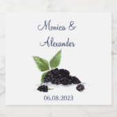 ブラックベリーブラックベリー果実サマー結婚ズ スパークリングワインラベル (シングルラベル)