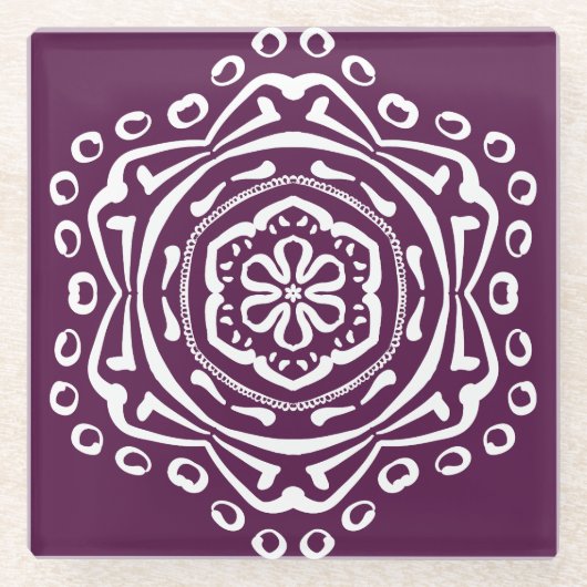 ブラックベリーマンダラ ガラスコースター (正面)