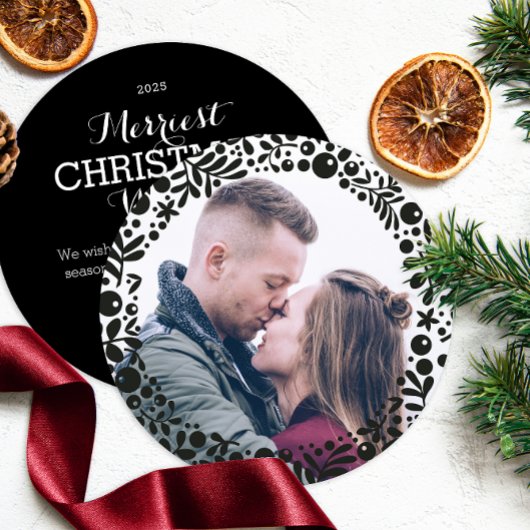 ブラックベリーモダンフォトフレームホリデーオーナメント シーズンカード