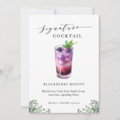 ブラックベリーモヒトシグネチャーカクテルドリンクサイン (正面)