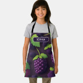ブラックベリーレトロカラフルパタパーソナライズされたーン エプロン (インサイチュ)