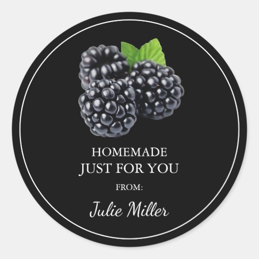 ブラックベリーレーベルのためだけの手作り ラウンドシール (正面)