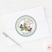 ブラックベリーヴィンテージ付ゼリーラベルイラストレーション ラウンドシール (封筒)