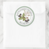 ブラックベリーヴィンテージ付ゼリーラベルイラストレーション ラウンドシール (バッグ)