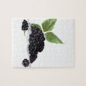 ブラックベリー果実の水色絵画の ジグソーパズル (横)