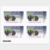 ブラックベリー果物缶詰 長方形シール (シート)