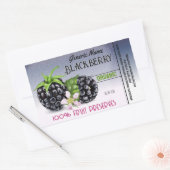 ブラックベリー果物缶詰 長方形シール (封筒)