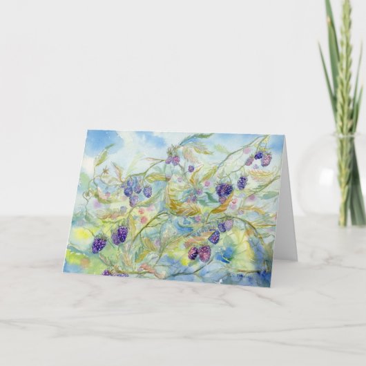 ブラックベリー空白のノテカード サンキューカード (正面)