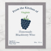 ブラックベリー素朴ワインボトルラベルシール ワインラベル (シングルラベル)