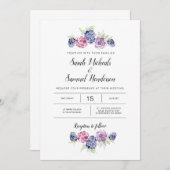 ブラックベリー結婚ズ |水色の果実 招待状 (正面/裏面)