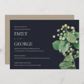 ブラックベリー葉リハーサルディナー招待状 サンキューカード (正面/裏面)