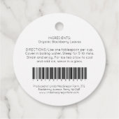 ブラックベリー葉茶カスタム農作物ラベルラベル フェイバータグ (裏面)