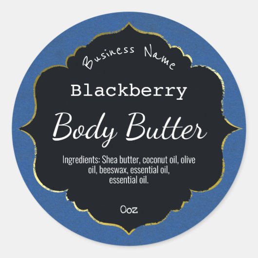 ブラックベリー製品ダークブルーラベル ラウンドシール (正面)