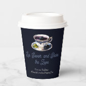 ブラックベリー開花ティーパーティー紙カップ 紙コップ (正面)