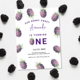 ブラックベリー1歳の誕生日パーティー | ベリー ファースト 招待状