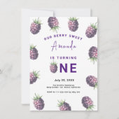 ブラックベリー1歳の誕生日パーティー | ベリー ファースト 招待状 (正面)