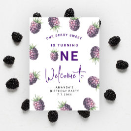 ブラックベリー1st誕生日パーティー |最初のベリー ポスター