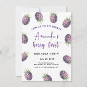 ブラックベリー1st誕生日パーティー |最初のベリー 招待状 (正面)