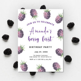 ブラックベリー1st誕生日パーティー |最初のベリー 招待状