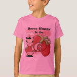 ブラックベリー6誕生日Tシャツとギフト Tシャツ<br><div class="desc">イチゴをテーマにした6歳の誕生日Tシャツ、フード付、マグカップ、カード、ステッカー、郵便切手、マグネット、6歳の誕生日ボタンなど、かわいい黒髪の女の子のテーマと一緒に、彼女の誕生日だけでなく、年間を完璧に！</div>