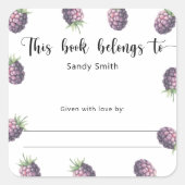 ブラックベリー – この本は次のものだ スクエアシール (正面)