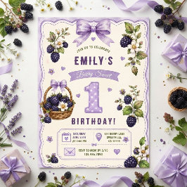 ブラックベリー スウィートワン ベリー 1歳の誕生日パーティー 招待状