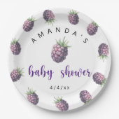 ブラックベリー – ベビーシャワー ペーパープレート (正面)