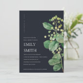 ブラックベリ葉ーズ葉ブライダルシャワー招待状 サンキューカード (スタンド正面)