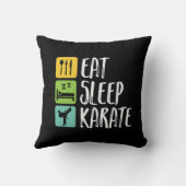 ブラックベルおもしろいト武術アーツ食べスリー空手 クッション (裏面)