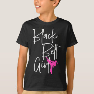 ブラックベルトガール空手柔術実武元道武術 Tシャツ