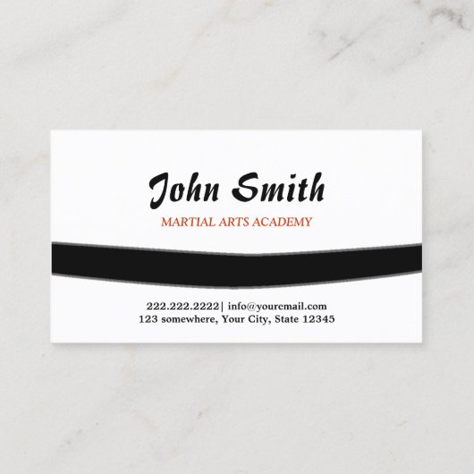 ブラックベルトマスター武術アーツ道場プロフェッショナル 名刺 (裏面)