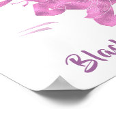 ブラックベルト空手ガールピンクパープルシモダンック ポスター (角)