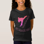 ブラックベルト空手ブラックバラモダントレンディーシック Tシャツ (正面)