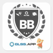 ブラックベルト認定 - GLSS.app スクエアシール (正面)