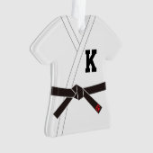 ブラックベルト(イニシャルのカスタマイズ) オーナメント (正面)