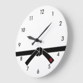 ブラックベルト、武術アーツ黒帯、武道 ラージ壁時計 (傾斜)