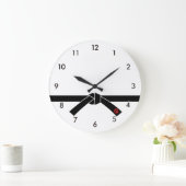 ブラックベルト、武術アーツ黒帯、武道 ラージ壁時計 (ホーム)