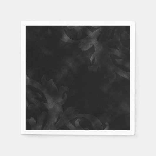 ブラックベルベエレガントットヴィンテージグラムグラマーパーティー スタンダードカクテルナプキン (正面)