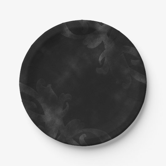 ブラックベルベエレガントットヴィンテージグラムグラマーパーティー ペーパープレート (正面)