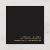 ブラックベルベカスタムットモダングエレガントラシッ最高のグ スクエア名刺 (裏面)