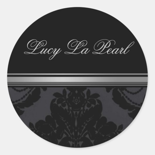 ブラックベルベットのダマスクシール ラウンドシール (正面)