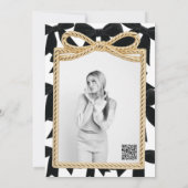 ブラックベルベットの上品なリボン　スイート16 フォト 招待状 (裏面)