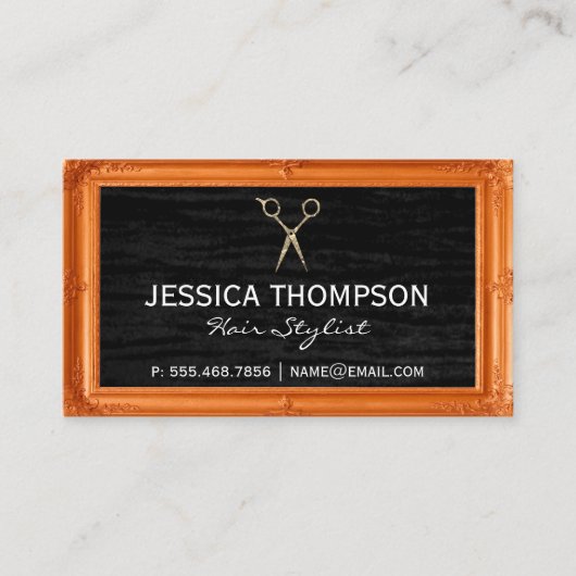 ブラックベルベット | アンティーク枠 名刺 (正面)