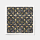 ブラックベルベット（紋章の）フラ・ダ・リマルディグラスオーリンズ スタンダードカクテルナプキン (正面)