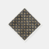 ブラックベルベット（紋章の）フラ・ダ・リマルディグラスオーリンズ スタンダードカクテルナプキン (角)