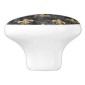 ブラックベルベット（紋章の）フラ・ダ・リマルディグラスオーリンズ セラミックノブ (側面)