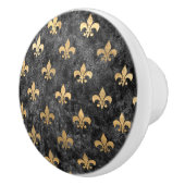 ブラックベルベット（紋章の）フラ・ダ・リマルディグラスオーリンズ セラミックノブ (右)