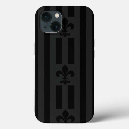 ブラックベルベット(紋章の)フラ・ダ・リ Case-Mate iPhoneケース (裏面)