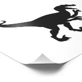 ブラックベロキラプター恐竜 – バックカラーを選択 フォトプリント            (角)