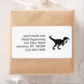 ブラックベロキラプター恐竜 – バックカラーを選択 ラベル (インサイチュ)